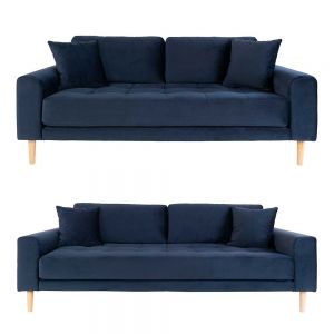 Lido Sofa-Set, dunkelblau Velours