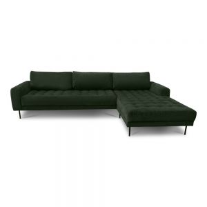 Rouge XL Chaiselongue-Sofa, nach rechts gerichtet, Samt, Dunkelgrün