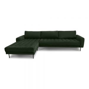 Rouge XL Chaiselongue-Sofa, nach links gerichtet, dunkelgrüner Samt