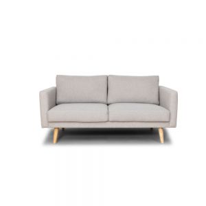 "Stella" 2 pers sofa i lysegrå stof med lyse træben